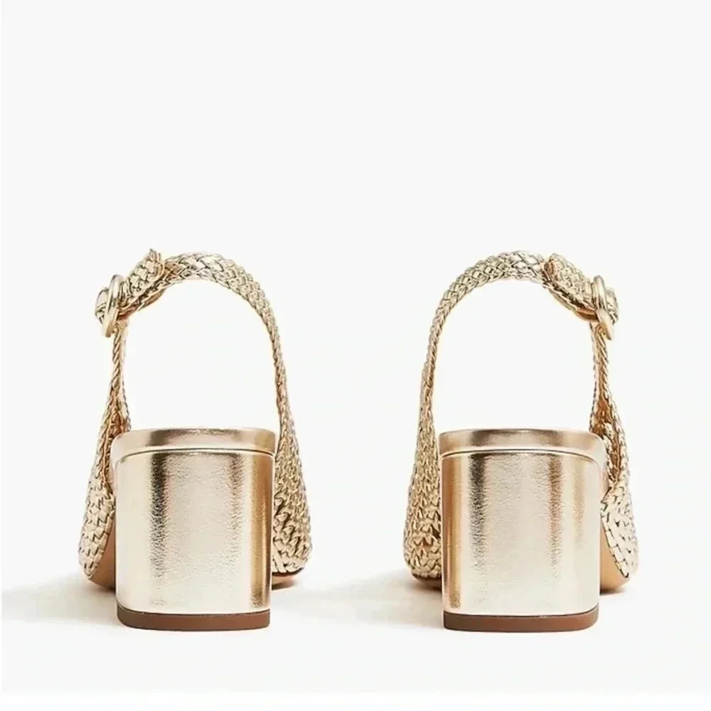 J.crew woven sling back heels 9.5